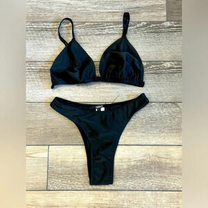 NWT Women Black Swimsuit Push Up Micro Bikini Set Swimwear Summer Sz Small